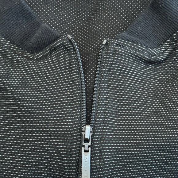 Robert Barakett XL Black Quarter Zip Textured Knit Pullover Sweater Stretch - Picture 10 of 10